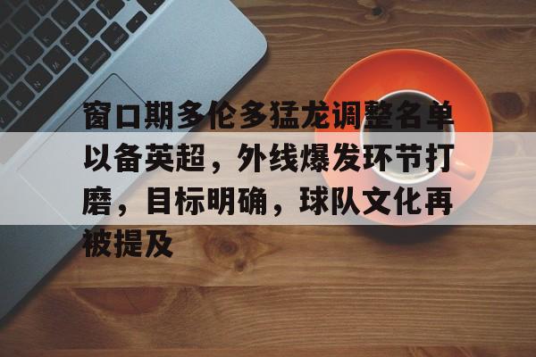 窗口期多伦多猛龙调整名单以备英超，外线爆发环节打磨，目标明确，球队文化再被提及的简单介绍-开云品牌